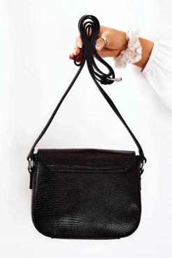 Clearance Nobo Torebka Listonoszka Wężowa M0820-C020 Czarna