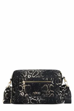 Torebki Nobo|Listonoszki>Nobo Torebka Listonoszka Wężowy Wzór N1330-CM23 Czarno-Złota