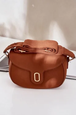 Outlet Torebka Listonoszka Z Eko Skóry Brązowa Samriddhi Torebki Klasyczne|Listonoszki