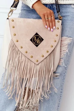 Torebki Klasyczne|Listonoszki>Boto Torebka Listonoszka Z Frędzlami LAURA BIAGGI Beżowa