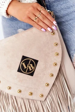 Torebki Klasyczne|Listonoszki>Boto Torebka Listonoszka Z Frędzlami LAURA BIAGGI Beżowa