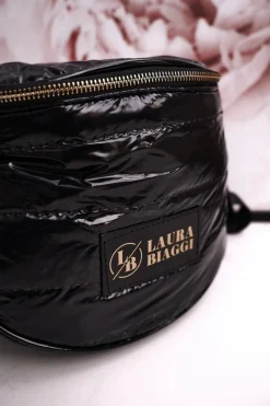 Sale Boto Torebka Listonoszka Z Frędzlami LAURA BIAGGI Błyszcząca Czarna