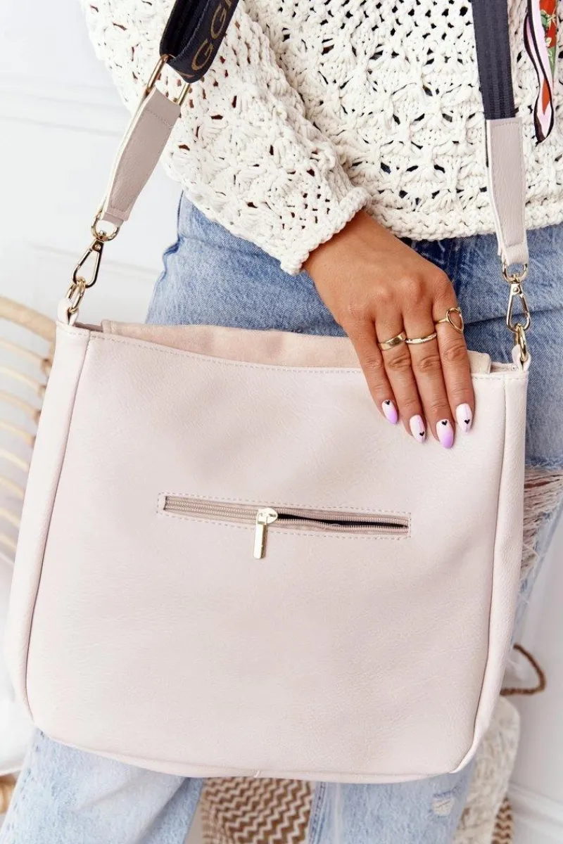 Hot Boto Torebka Listonoszka Z Odpinanym Paskiem LAURA BIAGGI Beżowa