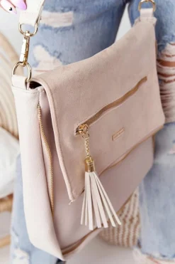 Hot Boto Torebka Listonoszka Z Odpinanym Paskiem LAURA BIAGGI Beżowa