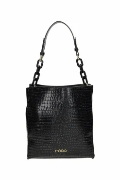 New Torebka Na Ramię Wężowa M0120-C020 Czarna Torebki Nobo|Listonoszki