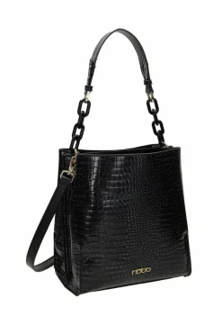 New Torebka Na Ramię Wężowa M0120-C020 Czarna Torebki Nobo|Listonoszki