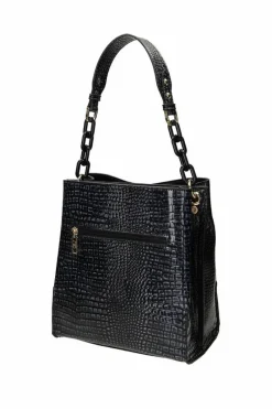 New Torebka Na Ramię Wężowa M0120-C020 Czarna Torebki Nobo|Listonoszki