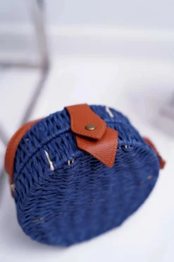 Best Boto Torebka Pleciona Kuferek Sznurkowy Veeza Granatowa