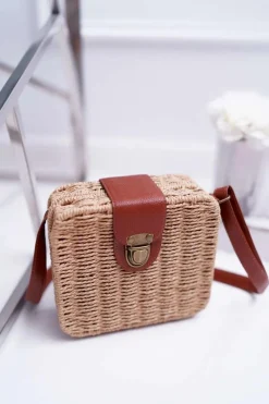 Best Torebka Pleciona Kuferek Sznurkowy Ellisa Camel Torebki Kuferki