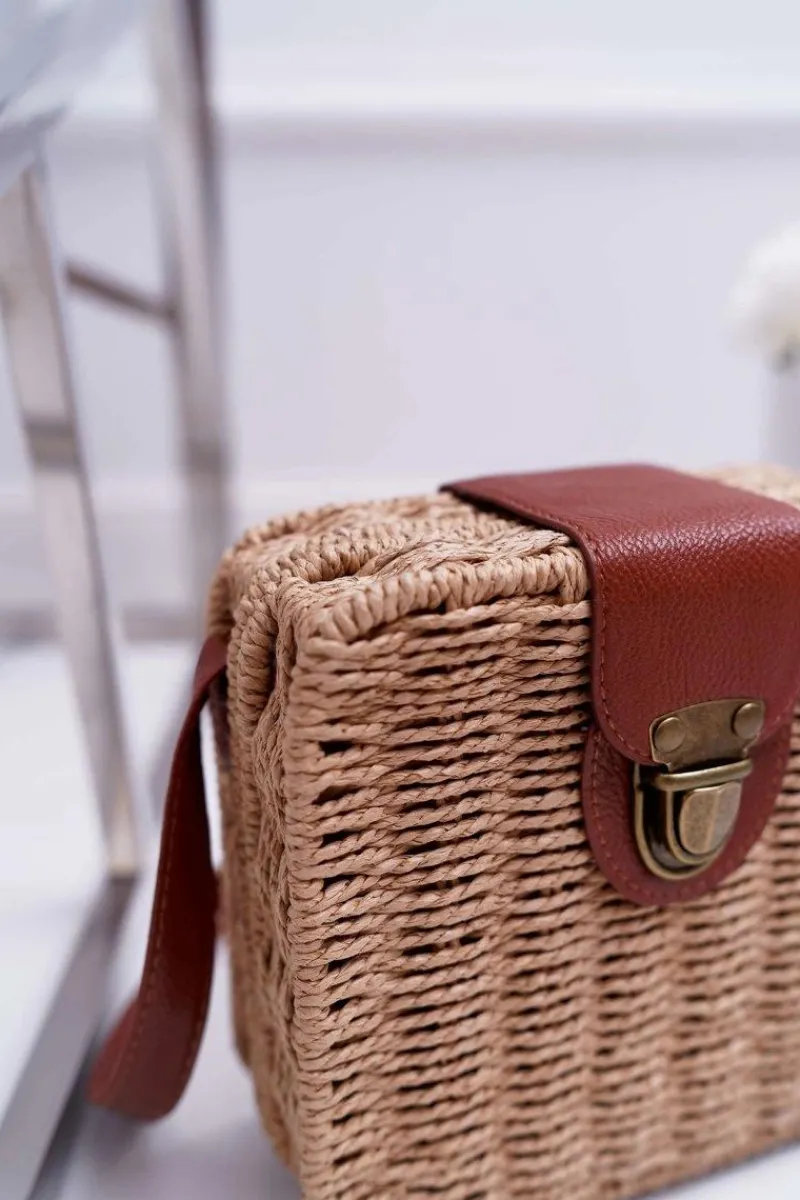 Best Torebka Pleciona Kuferek Sznurkowy Ellisa Camel Torebki Kuferki