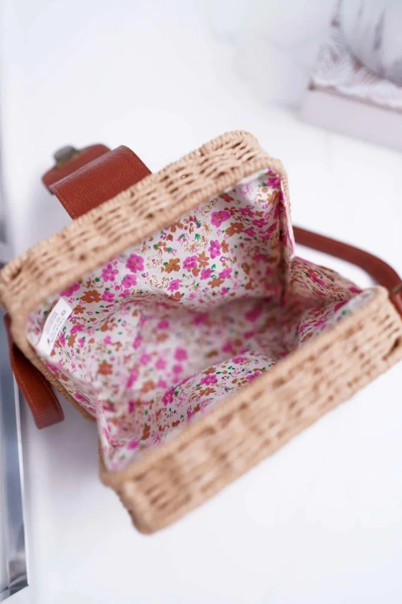 Best Torebka Pleciona Kuferek Sznurkowy Ellisa Camel Torebki Kuferki