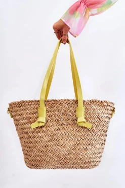 Sale Nobo Torebka Pleciona Na Plażę XM0020-C002 Beżowo-Żółta