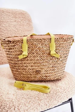 Sale Nobo Torebka Pleciona Na Plażę XM0020-C002 Beżowo-Żółta