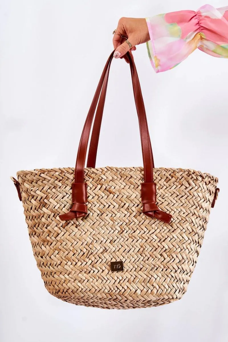 Torebki Plażowe|Torebki Nobo>Nobo Torebka Pleciona Na Plażę XM0020-CM17 Beżowo-Brązowa