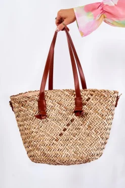 Torebki Plażowe|Torebki Nobo>Nobo Torebka Pleciona Na Plażę XM0020-CM17 Beżowo-Brązowa