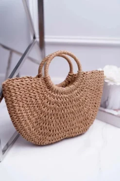 Torebki Klasyczne>Boto Torebka Pleciona Olca Camel