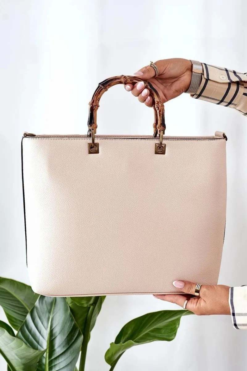 Best Nobo Torebka Shopper Do Ręki L1560 Kremowa