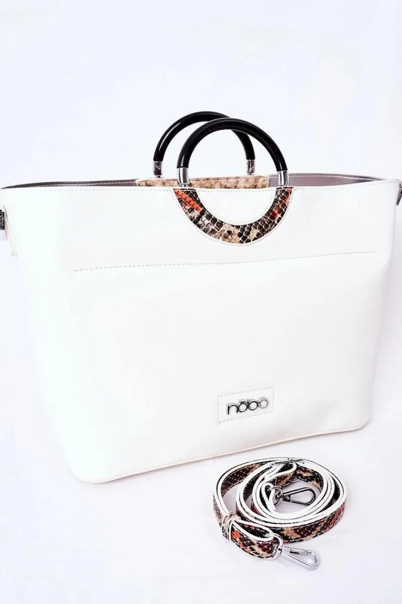 Discount Torebka Shopper Do Ręki K3520 Biała Torebki Nobo|Torebki Klasyczne