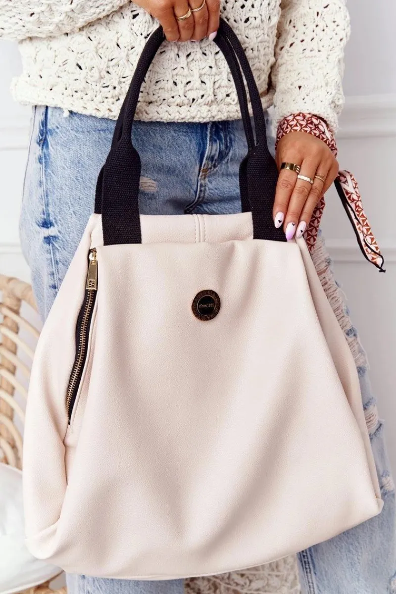 Torebki Klasyczne>Boto Torebka Shopper Na Ramię LAURA BIAGGI Beżowa