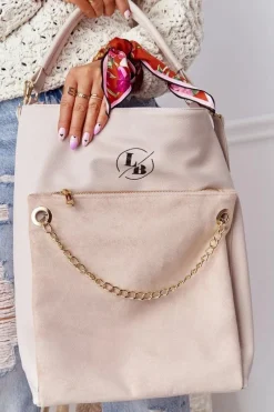 Hot Torebka Shopper Na Ramię LAURA BIAGGI Beżowa Torebki Klasyczne