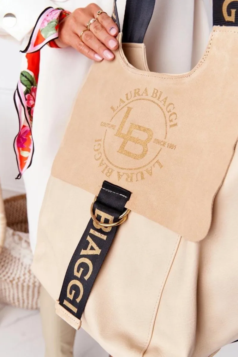 Torebki Klasyczne>Boto Torebka Shopper Na Ramię LAURA BIAGGI Beżowa