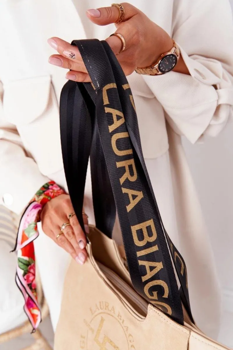 Torebki Klasyczne>Boto Torebka Shopper Na Ramię LAURA BIAGGI Beżowa