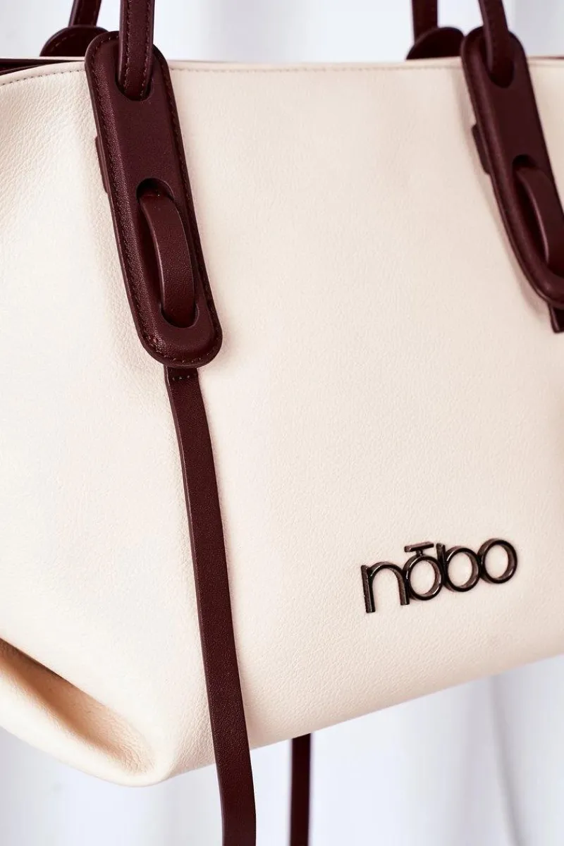 Torebka Shopper Na Ramię K3180 Jasny Beż Torebki Nobo|Torebki Klasyczne