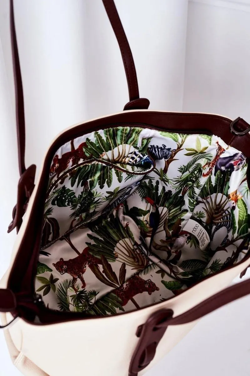 Torebka Shopper Na Ramię K3180 Jasny Beż Torebki Nobo|Torebki Klasyczne