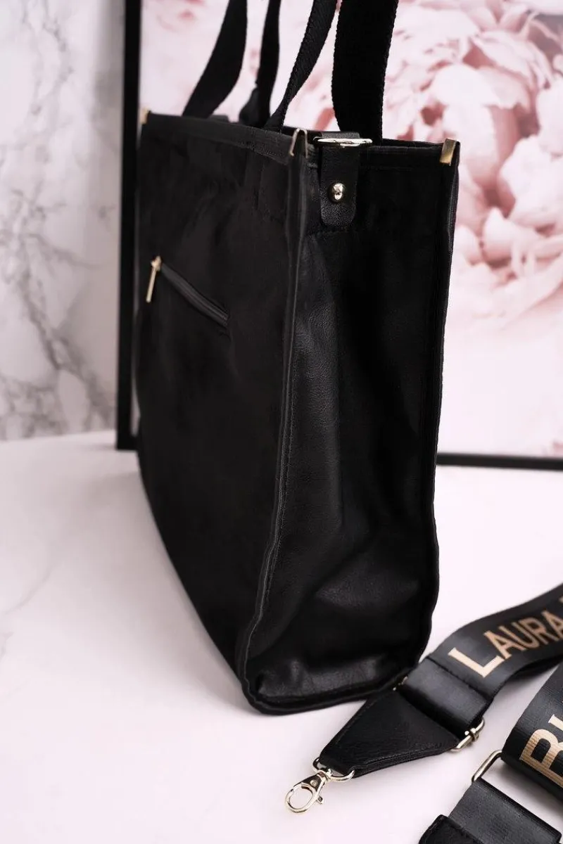 Torebki Klasyczne>Boto Torebka Shopper Z Odpinanym Paskiem LAURA BIAGGI Czarna