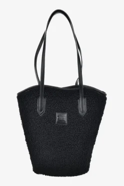 Torebki Klasyczne>Big Star Shoes Torebka Shopperka Z Futerkiem Typu Baranek Big Star OO574147 Czarna