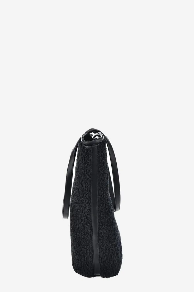 Torebki Klasyczne>Big Star Shoes Torebka Shopperka Z Futerkiem Typu Baranek Big Star OO574147 Czarna