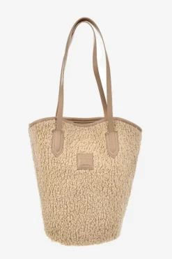 Hot Torebka Shopperka Z Futerkiem Typu Baranek Big Star OO574148 Beżowa Torebki Klasyczne