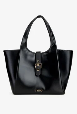 Torebki Nobo|Torebki Klasyczne>Nobo Torebka Shopperka Z Klamrą BAG6010-020 Czarna Czarny