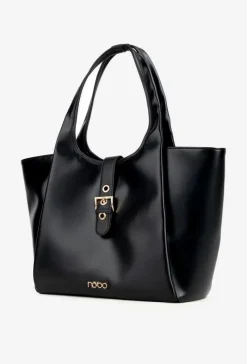 Torebki Nobo|Torebki Klasyczne>Nobo Torebka Shopperka Z Klamrą BAG6010-020 Czarna Czarny