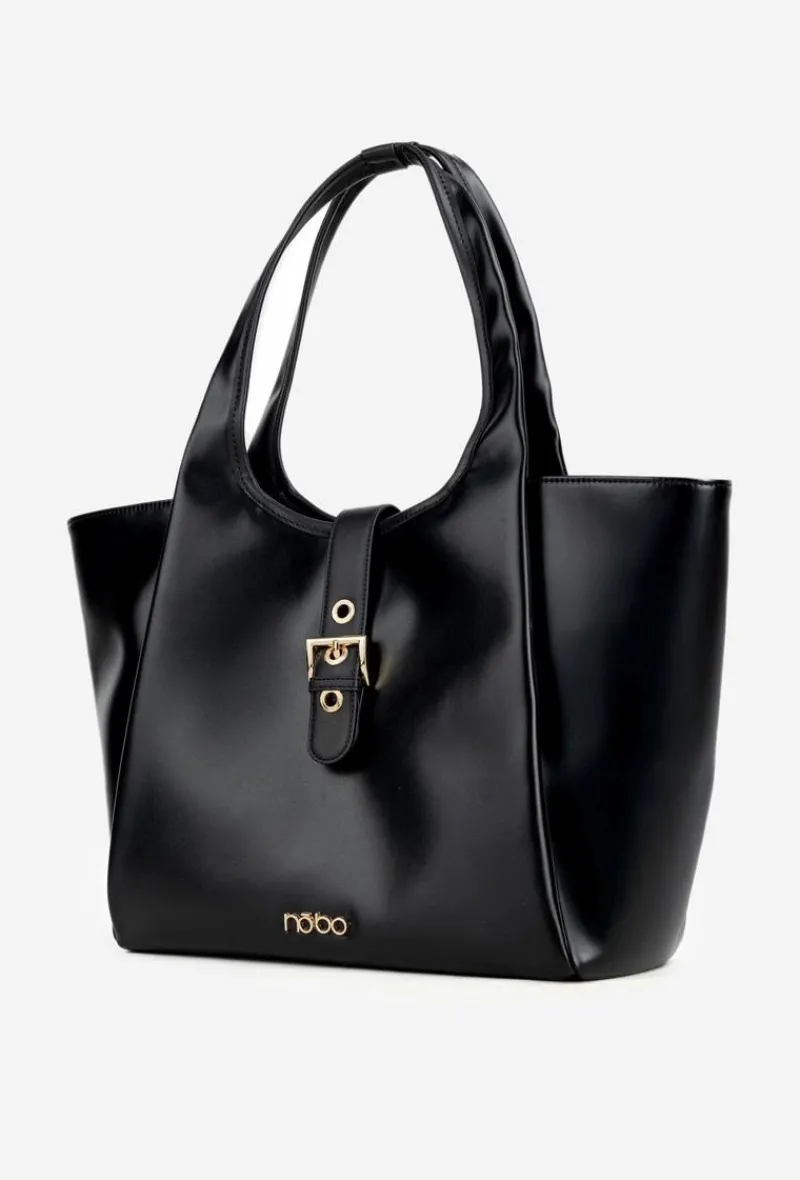 Torebki Nobo|Torebki Klasyczne>Nobo Torebka Shopperka Z Klamrą BAG6010-020 Czarna Czarny