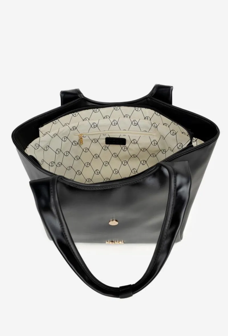 Torebki Nobo|Torebki Klasyczne>Nobo Torebka Shopperka Z Klamrą BAG6010-020 Czarna Czarny