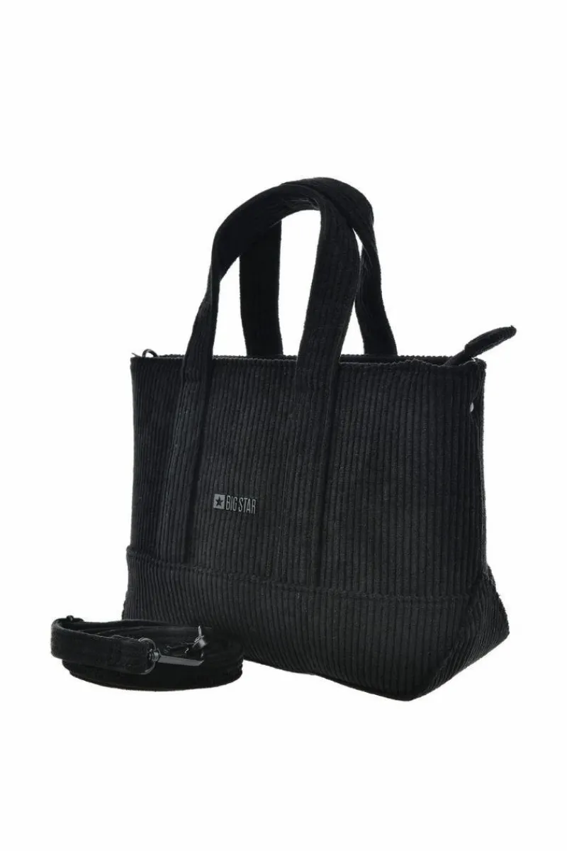 Torebki Klasyczne>Big Star Shoes Torebka Sztruksowa Big Star OO574038 Czarna
