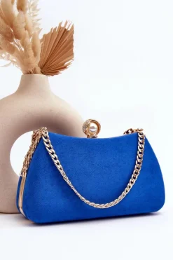 Torebki Kuferki>Boto Torebka Wizytowa Kopertówka Nadrei Niebieska