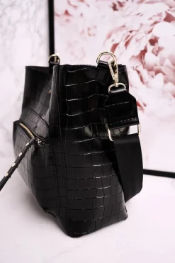 Sale Boto Torebka Worek Z Odpinanymi Paskami LAURA BIAGGI Print Zwierzęcy Czarna