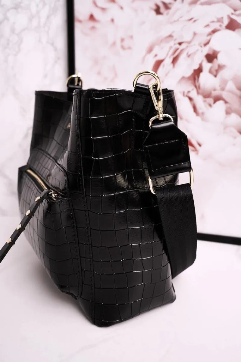 Sale Boto Torebka Worek Z Odpinanymi Paskami LAURA BIAGGI Print Zwierzęcy Czarna