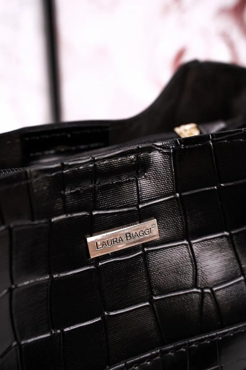 Sale Boto Torebka Worek Z Odpinanymi Paskami LAURA BIAGGI Print Zwierzęcy Czarna