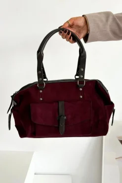 Boto Torebka Z Eko Zamszu Bordowa Gressa Czerwony