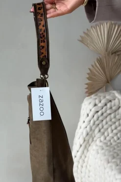 Clearance Torebka Z Eko Zamszu Ciemnozielona Deliane Torebki Klasyczne