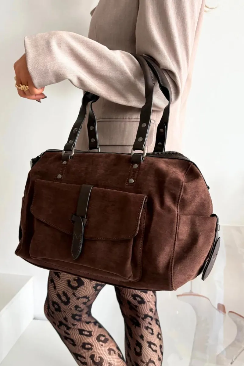 Discount Torebka Z Eko Zamszu Czekoladowa Gressa Torebki Klasyczne