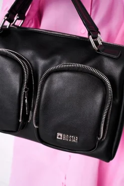 Clearance Big Star Shoes Torebka Z Kieszeniami Big Star HH574145 Czarna