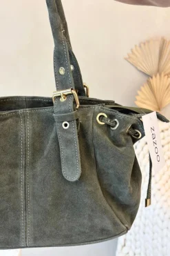 Sale Torebka Z Naturalnego Zamszu Oliwkowa Danira Torebki Klasyczne