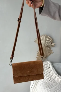 New Boto Torebka Z Naturalnego Zamszu Camel Mirine Brązowy