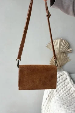 New Boto Torebka Z Naturalnego Zamszu Camel Mirine Brązowy