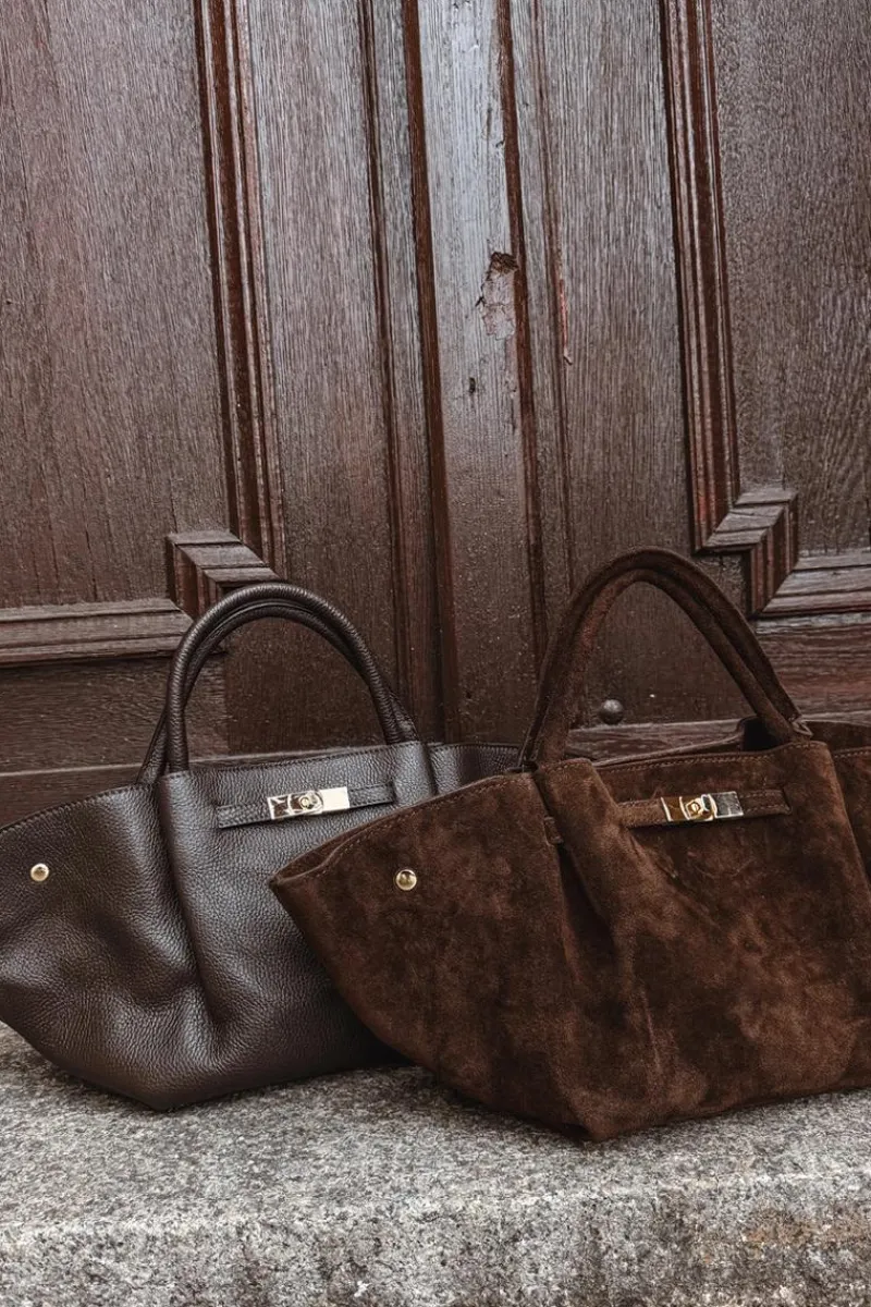 Torebki Klasyczne>Boto Torebka Z Naturalnego Zamszu Czekoladowa Fiorenza Brązowy