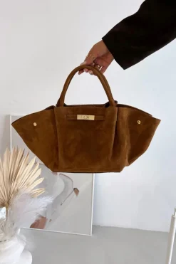 Online Boto Torebka Z Naturalnego Zamszu Camel Fiorenza Brązowy